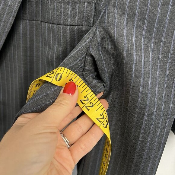 Ermenegildo Zegna Fabric Striped men's sports Jacket blazer grey Sz S/M - Picture 12 of 15